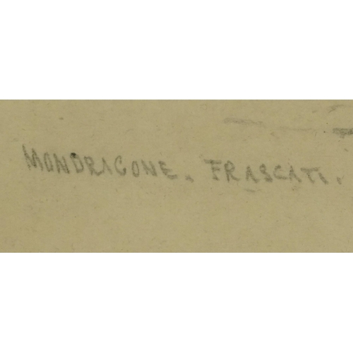 1559 - Attributed to Thomas Hartley Cromek - Villa Mondragone, Frascati, 19th century pencil, inscribed ver... 