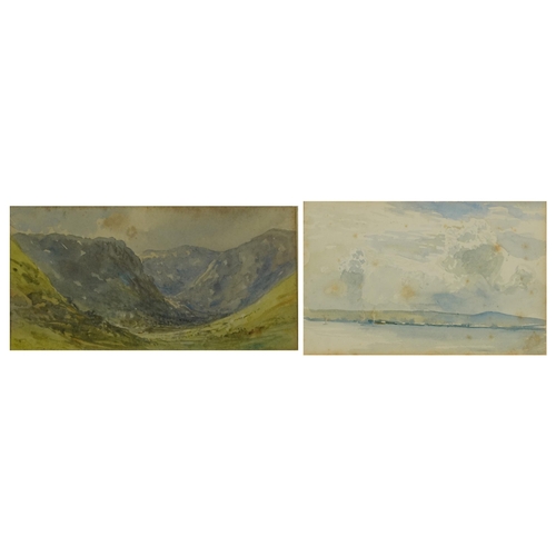 1587 - Attributed to Sir David Murray - Coastal landscape late 19th/early 20th century watercolour together... 