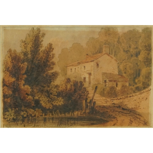 1558 - George Sidney Shepherd 1825 - A Devonshire cottage in trees, early 19th century watercolour and penc... 