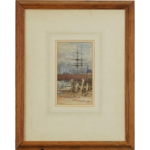 1317 - James Cassie 1876 - Shipping in Arbroath Harbour, 19th century Scottish watercolour, signed with mon... 