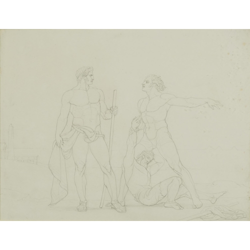 1660 - Attributed to William Frederick Woodington - Three figures, possibly Roman or Greek, 19th century Ol... 