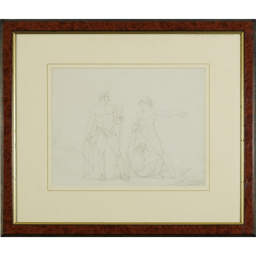 1660 - Attributed to William Frederick Woodington - Three figures, possibly Roman or Greek, 19th century Ol... 