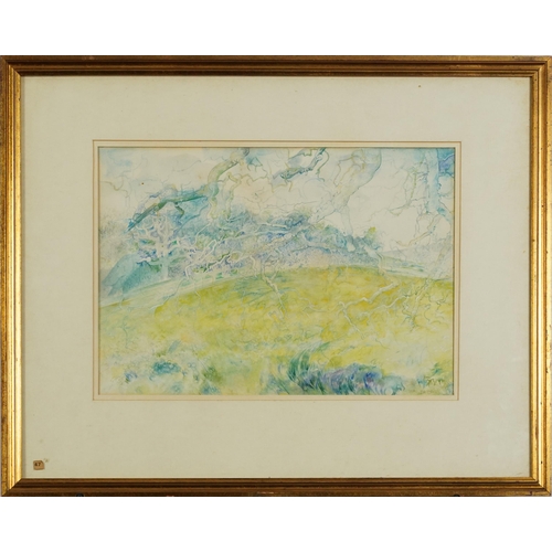 1574 - David Hopkins '83 - Under the Boughs in Late Winter, Impressonist watercolour, mounted, framed and g... 