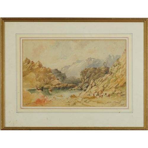 1414 - William Oliver 1844 - Spanish Pyrenees, mid 19th century watercolour, inscribed to the lower left, m... 