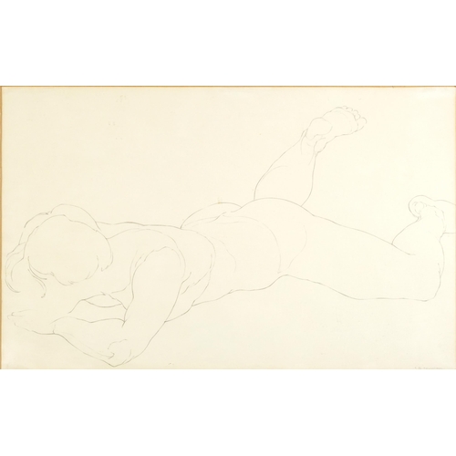 1702 - J D Newman - Female figure, pencil, mounted, framed and glazed, 67cm x 42cm excluding the mount and ... 