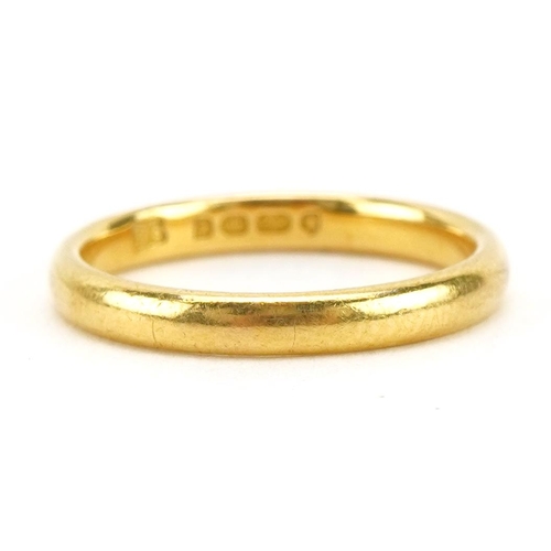 2062 - 22ct gold wedding band, London 1936, size J/K, 3.0g