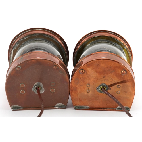 361 - Pair of vintage copper masthead ship's lanterns, each 14cm high