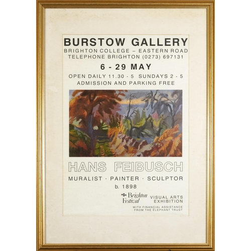 1347 - Burstow Gallery, Brighton Hans Feibusch Visual Arts Exhibition poster, mounted, framed and glazed, 5... 