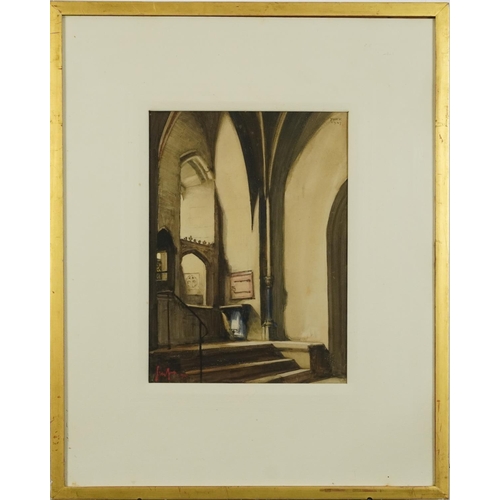 1316 - Gordon Mitchell Forsyth - The Well, York Cathedral, signed watercolour dated 1927, Royal Institute o... 