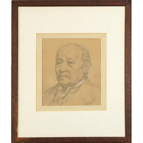 1471 - Portrait of a gentleman, heightened pencil on paper, indistinctly signed, possibly Arnold Auebach Fo... 