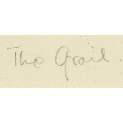 1461 - Noel Laura Nisbet - The Grail and two others, three pencil and ink drawings, each mounted, framed an... 