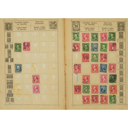 582 - 19th century and later British and world stamps arranged in three albums including Penny Red, Tuppen... 