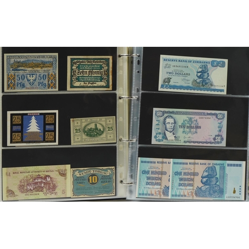 560 - Collection of world bank notes arranged in an album