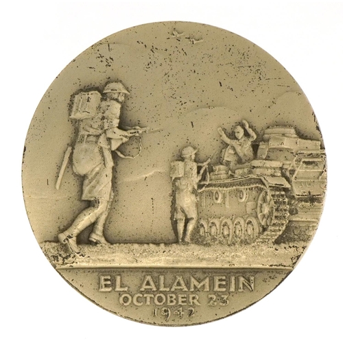 679 - Silver El Alamein Erwin Rommel & Bernard Montgomery medallion