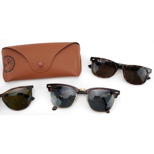 431 - Five pairs of sunglasses including Ray-Ban, some with cases