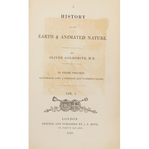 610 - A History of the Earth and Animated Nature by Oliver Goldsmith, hardback book, London, printed and p... 