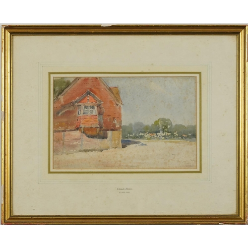 1369 - Claude Hayes - The Corner House, 19th century watercolour, inscribed From artist's family (granddaug... 