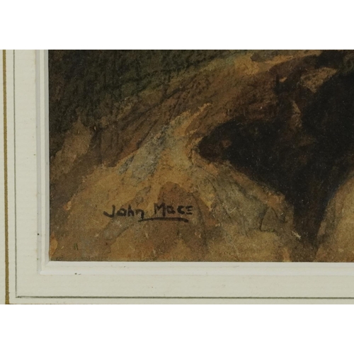 1388 - John Edmund Mace - Highland river in Spate, watercolour, inscribed verso, mounted, framed and glazed... 