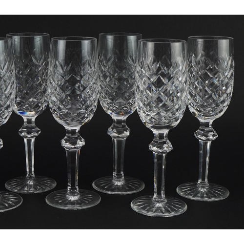 397 - Set of ten Waterford Crystal Powerscourt Champagne flutes, each 21cm high