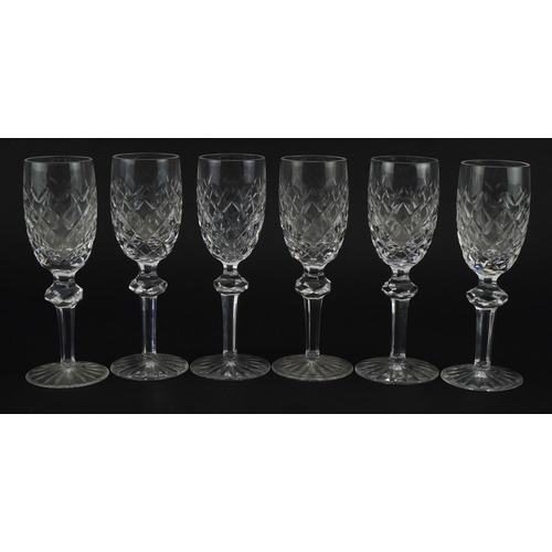 393 - Set of six Waterford Crystal Powerscourt desert wine glasses, each 16.5cm high