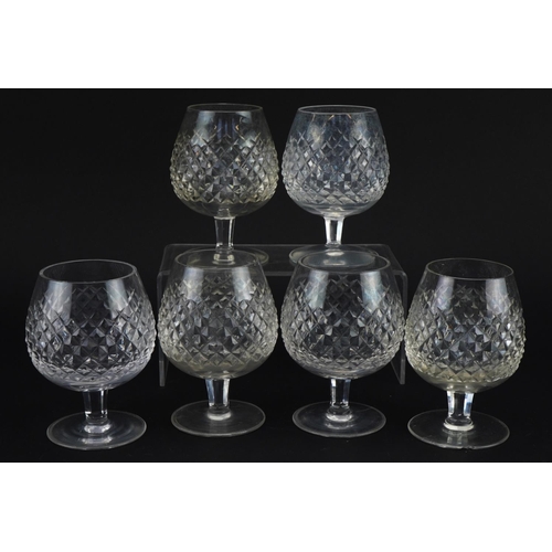 399 - Set of six Waterford Crystal Alana brandy glasses, each 13.5cm high