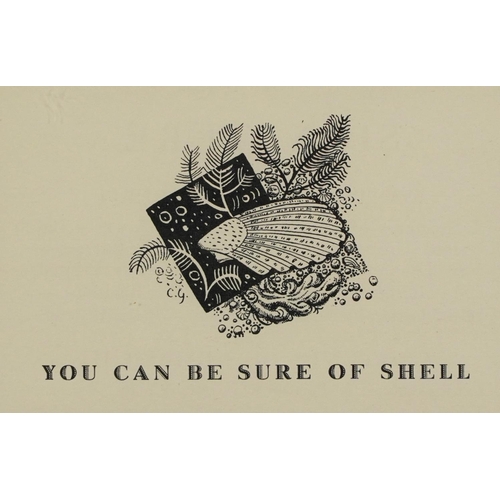 1707 - You Can be Sure of Shell, wood engraving inscribed verso Shell advertisement in signature no 4, Nove... 