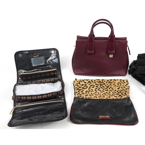 436 - Ladies Biba cosmetic carry case and two bags comprising Michael Kors, Steve Madden and Mulberry, the... 