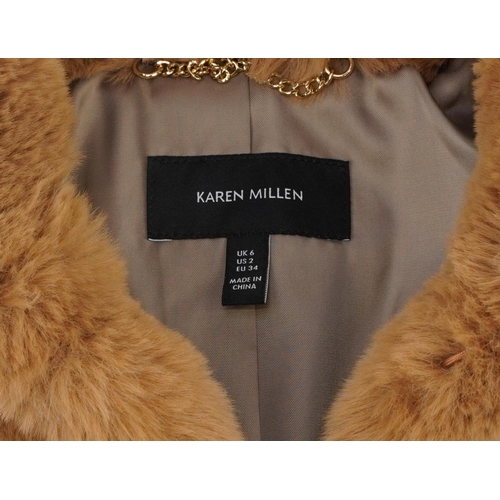 444 - Karen Millen faux fur jacket, size 6