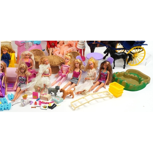 461 - Large collection of vintage and later Barbie and Sindy dolls, clothing, furniture and accessories