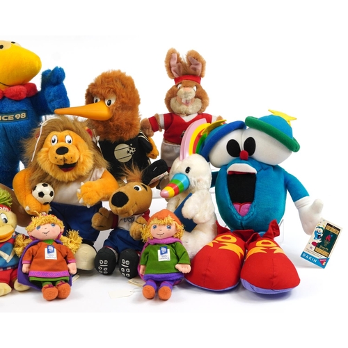 473 - Collection of Olympic mascot teddies including Italy 90, France 98 and UEFA Euro 96, the largest 40c... 