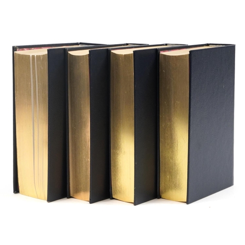 625 - The Complete Oxford Dictionary, four volumes with gilded edge pages