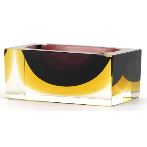 236 - Murano Seguso three colour glass dish, 10.5cm wide