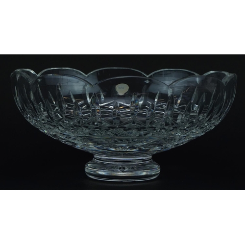 391 - Large Waterford Crystal Lismore footed bowl with box, 25.5cm in diameter