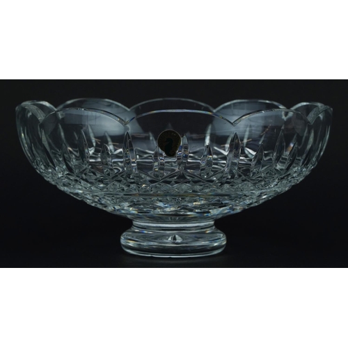 391 - Large Waterford Crystal Lismore footed bowl with box, 25.5cm in diameter