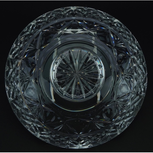 391 - Large Waterford Crystal Lismore footed bowl with box, 25.5cm in diameter