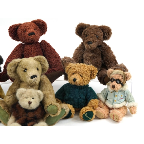 460A - Ten vintage and later teddy bears including Hugs and Bruin, the largest 42cm high