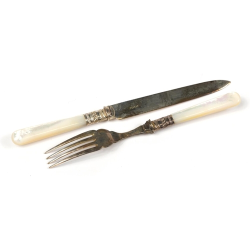 2785 - Set of twelve silver plated fish knives and forks housed in a Weir & Sons Dublin canteen with brass ... 