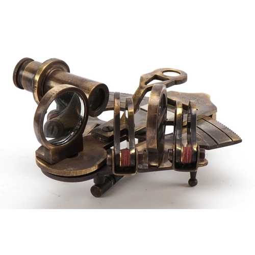 1209 - Nautical interest travelling sextant with mahogany case, 8cm high