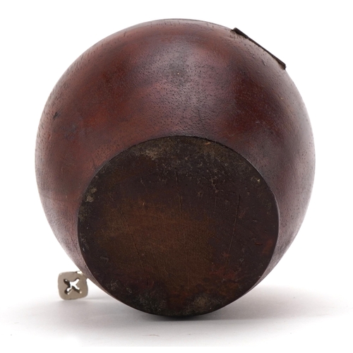 316 - George III style treen tea caddy in the form of an apple, 12cm high