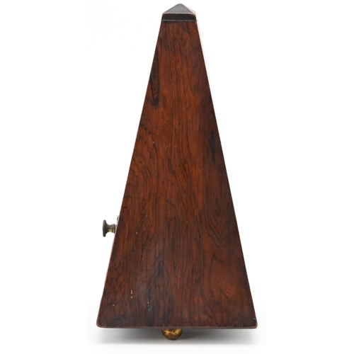 1175 - Vintage rosewood  cased metronome by Maelzel London, 24cm high