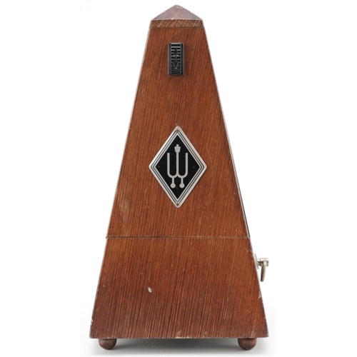 1259 - Wooden cased metronome made in Denmark, 22cm high