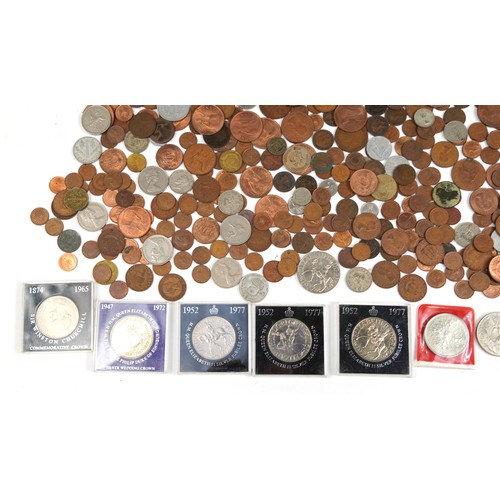 1288 - Antique and later antique and later British and world coins including five pounds, two pounds and fi... 