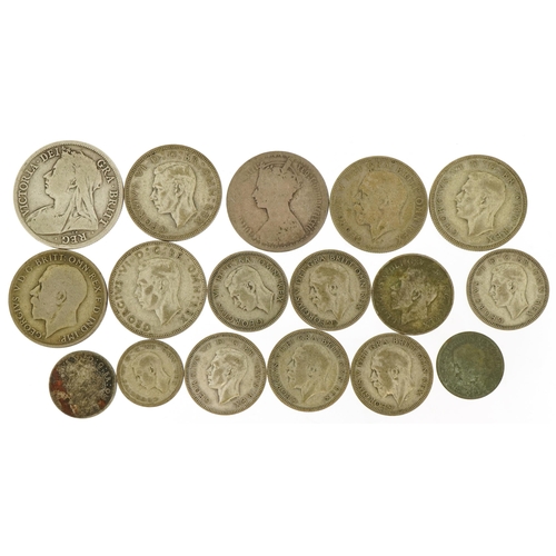 515 - Victorian and later coinage including Gothic florin, half crown and shillings, 126.0g