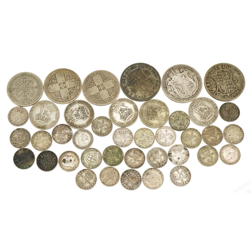 514 - Victorian and later coinage including Gothic florin and half crowns, 135.0g