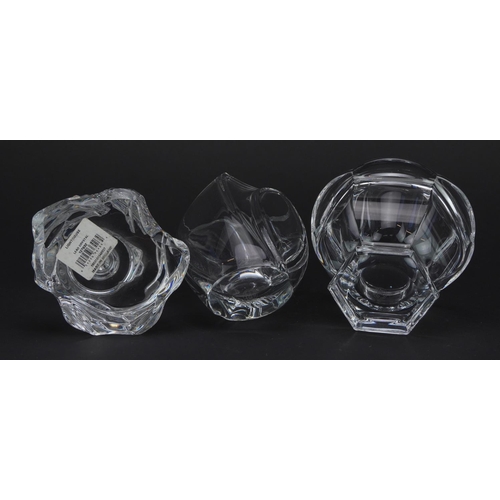 378 - Waterford Crystal lighthouse paperweight together with a Baccarat crystal vase and Baccarat crystal ... 