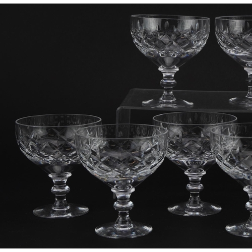 408 - Set of ten Royal Doulton cut crystal glasses, 9.5cm high