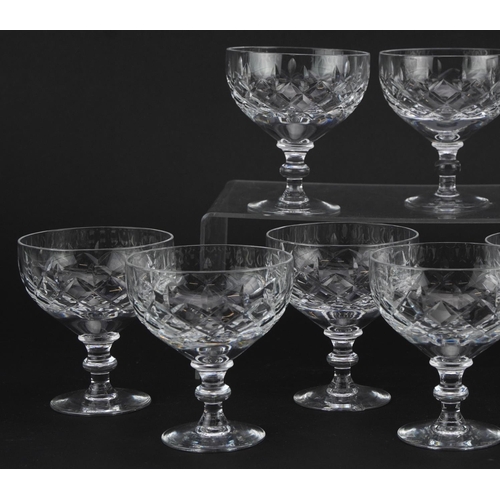 408 - Set of ten Royal Doulton cut crystal glasses, 9.5cm high