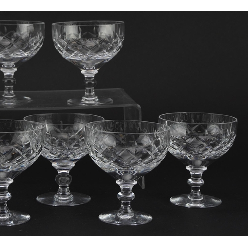 408 - Set of ten Royal Doulton cut crystal glasses, 9.5cm high