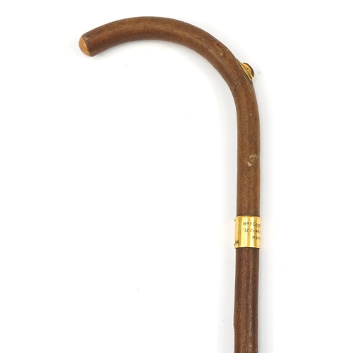 345 - Brigg of London, bookmaker's walking stick housing a pencil, 95cm in length