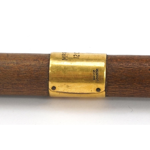 345 - Brigg of London, bookmaker's walking stick housing a pencil, 95cm in length